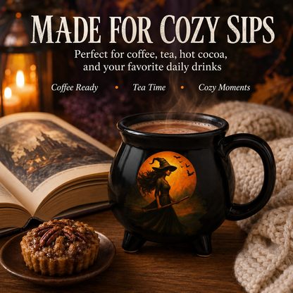 Halloween Witch Cauldron Coffee Mug Witchy Themed Cup