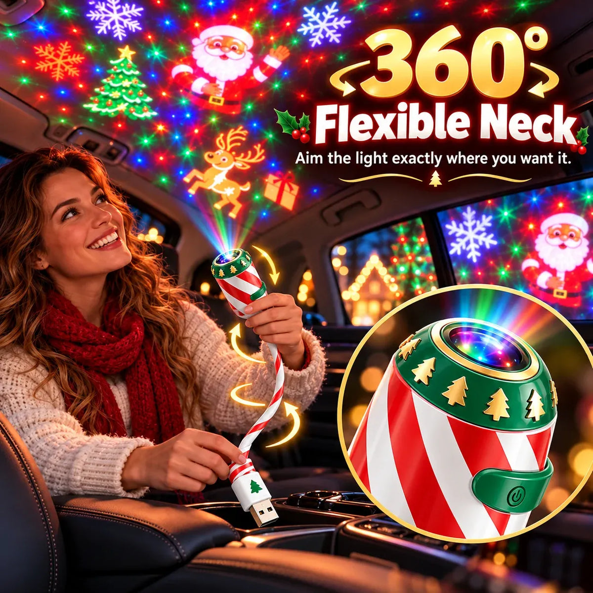 🎅USB Christmas Projector – Transform Your Windows into a Magical Holiday Light Show!🎄
