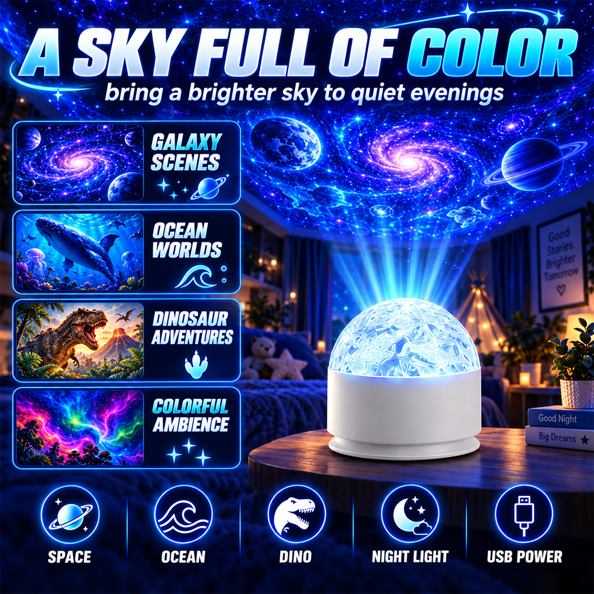 Transform Your Room After Dark.