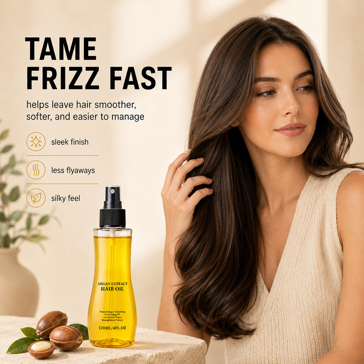Natural Argan Coconut Rosemary Hair Oil Non Greasy
