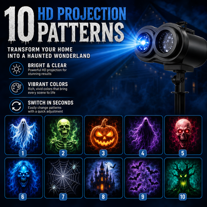 Halloween Skull Dynamic Light 10 Unique HD Projection Patterns