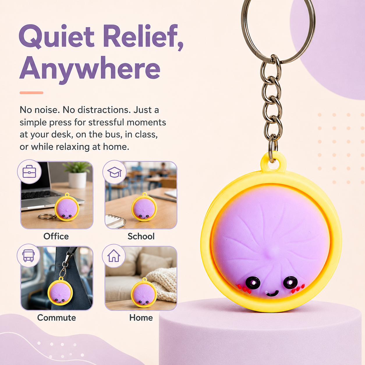 Cute Dumpling Fidget Keychain