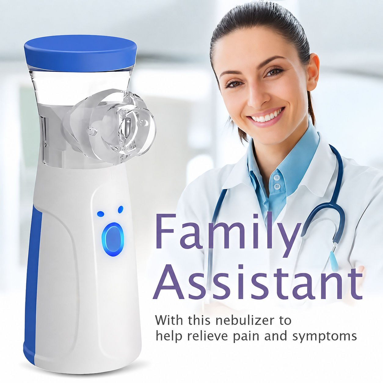 Portable Handheld Mesh Nebulizer for Adults Kids, Rechargeable Plug‑In Ultrasonic Device, Self‑Cleaning