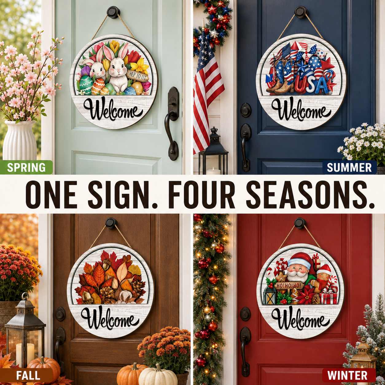 16 Pcs Interchangeable Welcome Sign for Front Door