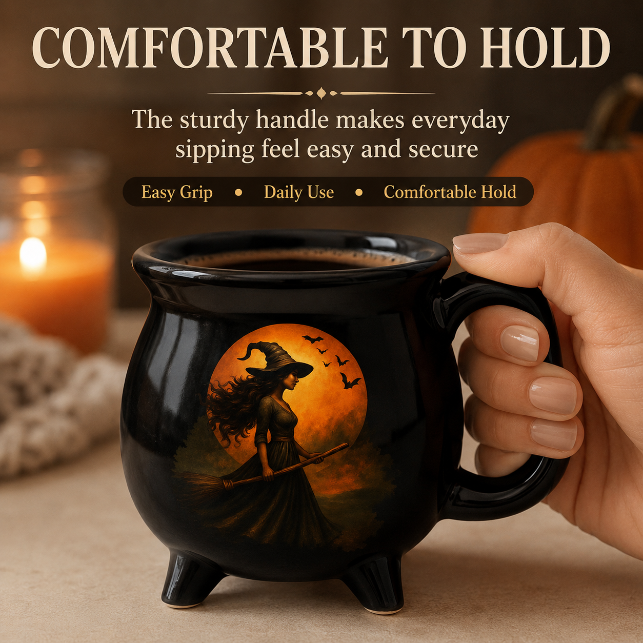 Halloween Witch Cauldron Coffee Mug Witchy Themed Cup