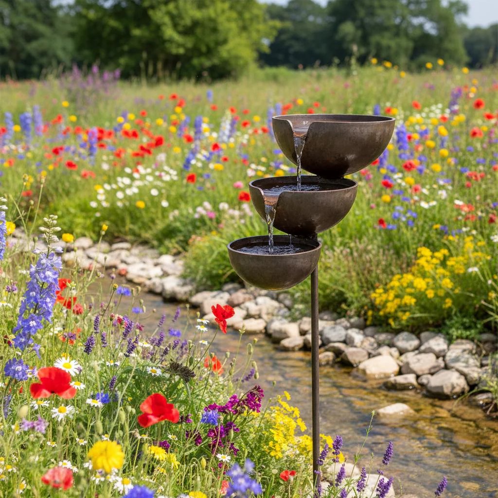 🌧️ Rain Catcher Self-Filling Bird Bath 🐦 Weatherproof Outdoor Garden Bird Water Bowl