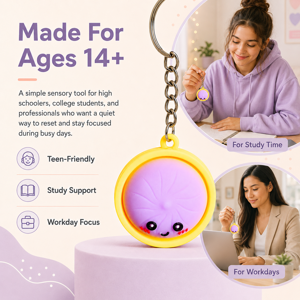 Cute Dumpling Fidget Keychain