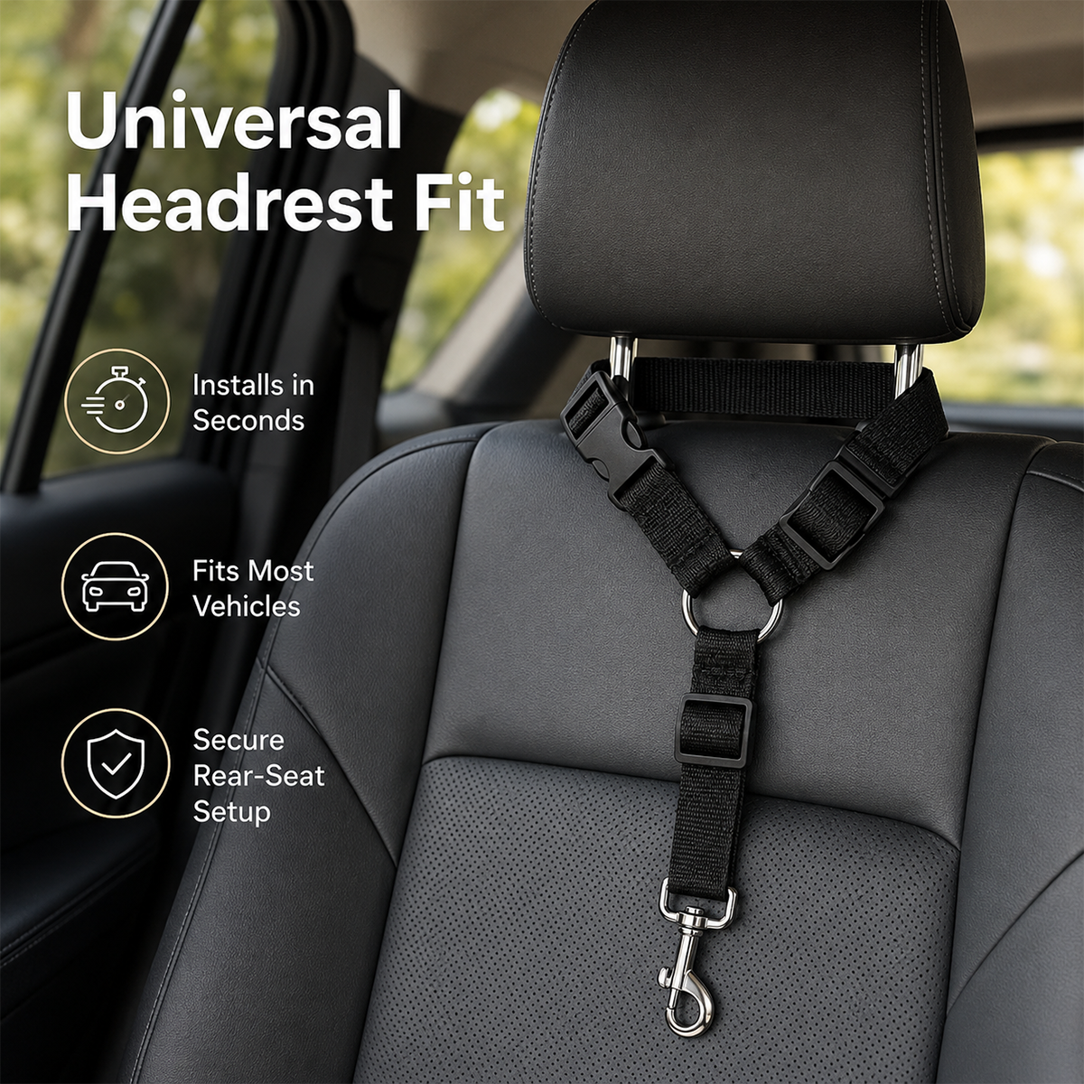 2-Pack Adjustable Dog Car Seat Belt