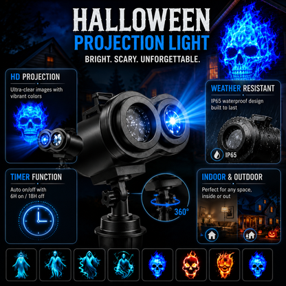 Halloween Skull Dynamic Light 10 Unique HD Projection Patterns