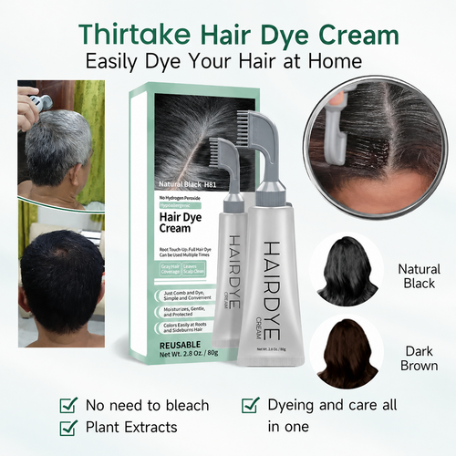 Unisex Grey Coverage Hair Dye with Hair Care