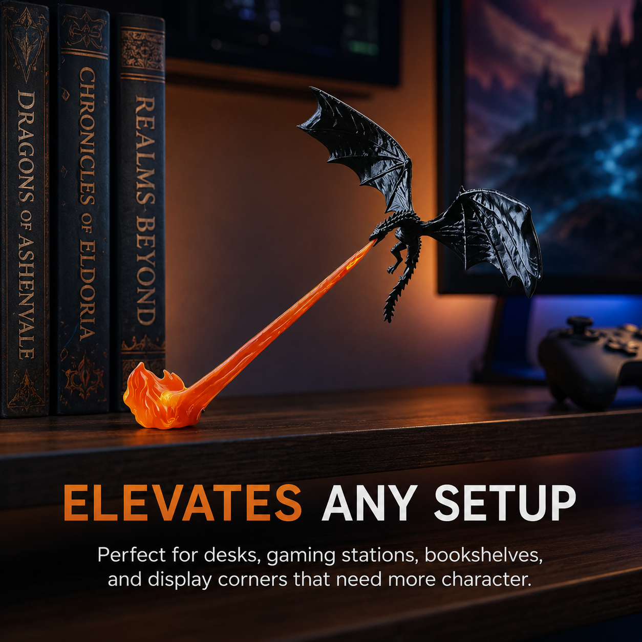 3D Dragon Flame Sculpture Ornament