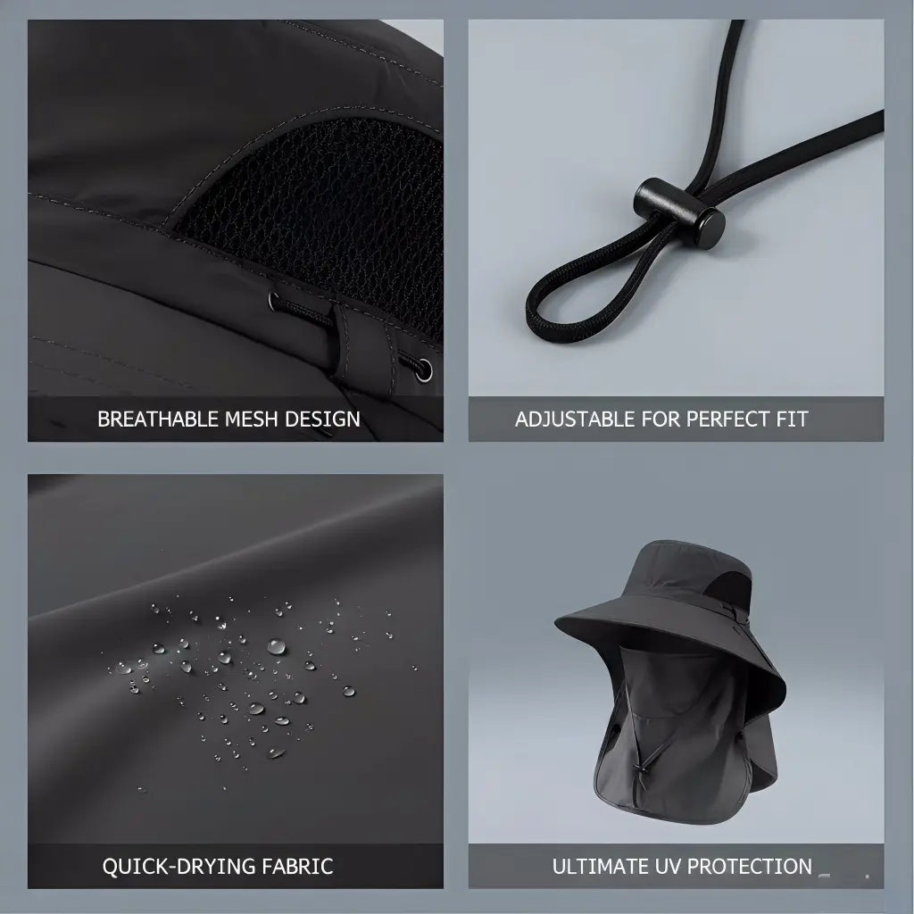 Summer Fisherman's Hat Detachable Outdoor Fishing Face Covering Neck Protection Sun Hat