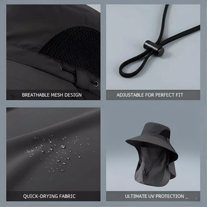 Summer Fisherman's Hat Detachable Outdoor Fishing Face Covering Neck Protection Sun Hat