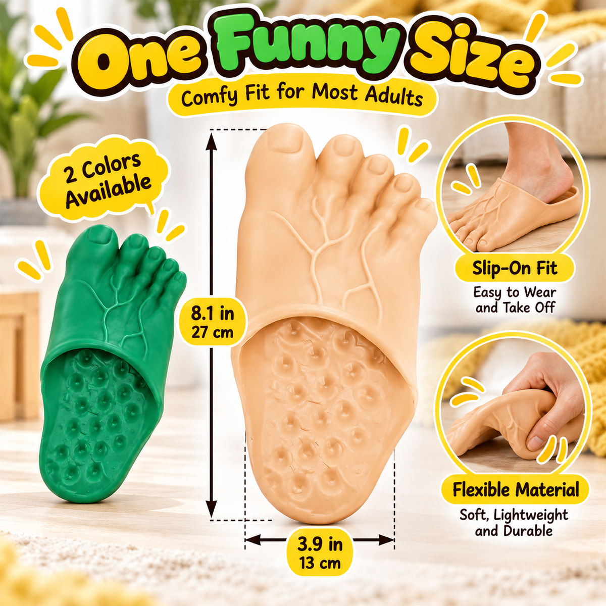 👻 Halloween Monster Big Toe Slide Sandals, Unisex Slip-On Slippers