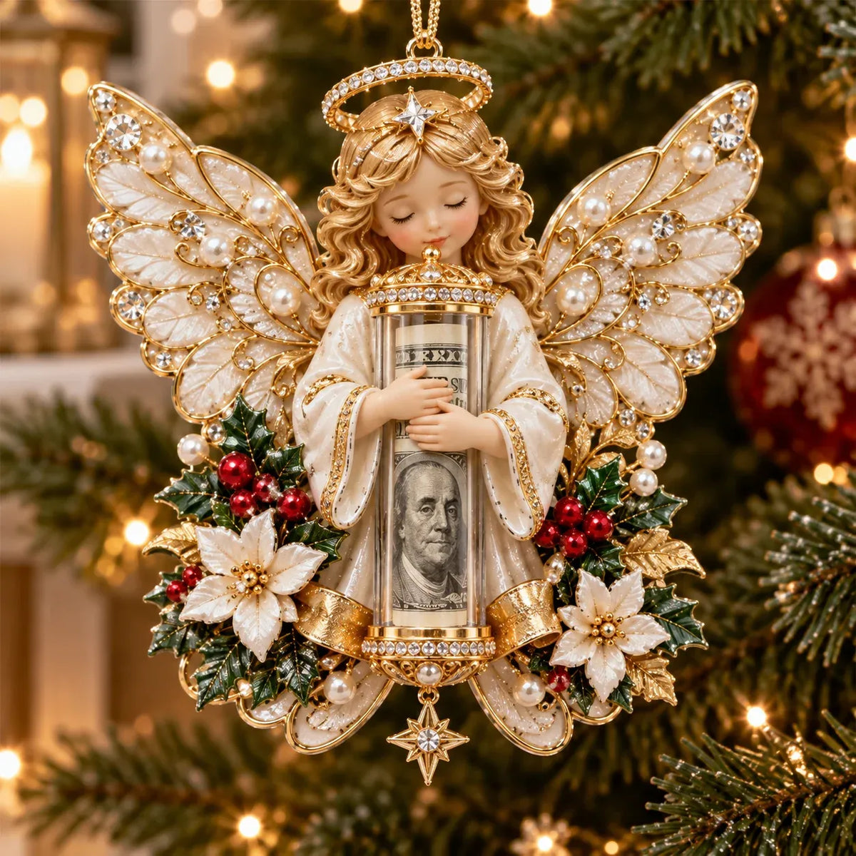 👼🎄Christmas Angel Cash Holder Ornament