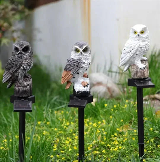 Solar Waterproof Owl LED Garden Pathway Light