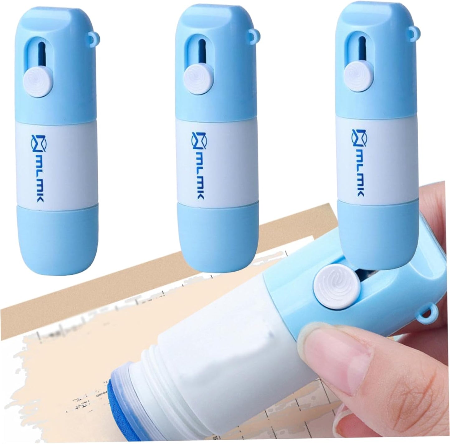 2-in-1 Thermal Label Eraser Pen with Mini Cutter（3pcs）