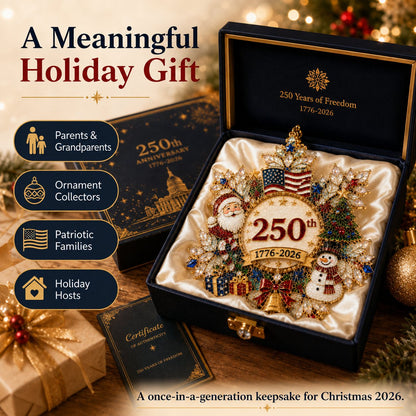 🔥🇺🇸 America’s 250th Anniversary Christmas Ornament – 1776–2026 Commemorative Keepsake