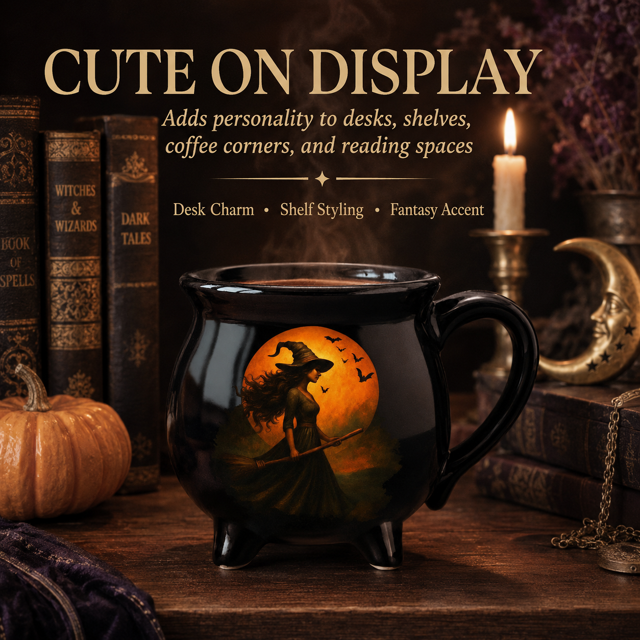 Halloween Witch Cauldron Coffee Mug Witchy Themed Cup