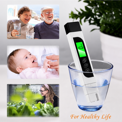 Digital TDS EC Temperature Water Tester Meter 0-9990ppm for Drinking Water & Aquariums