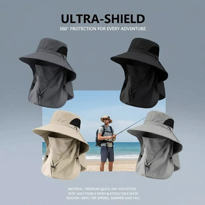 Summer Fisherman's Hat Detachable Outdoor Fishing Face Covering Neck Protection Sun Hat