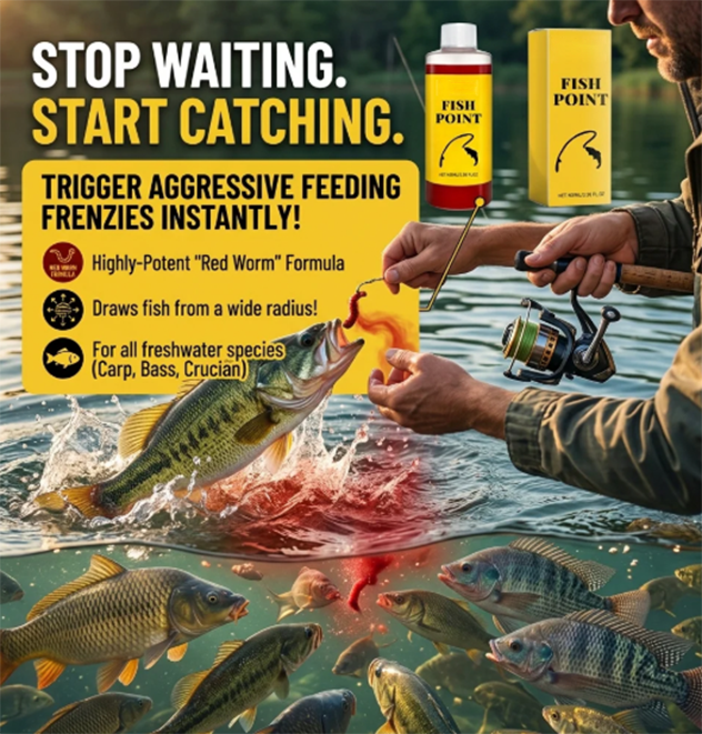 Concentrated Fish Attractant Liquid – Fast-Acting Red Worm Bait Additive for Freshwater Fishing, Enhances Scent & Improves Bite Response
