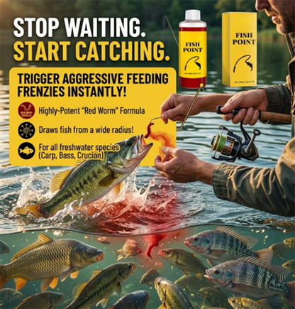 Concentrated Fish Attractant Liquid – Fast-Acting Red Worm Bait Additive for Freshwater Fishing, Enhances Scent & Improves Bite Response