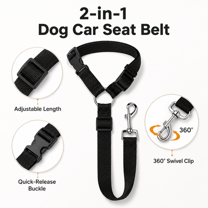 2-Pack Adjustable Dog Car Seat Belt