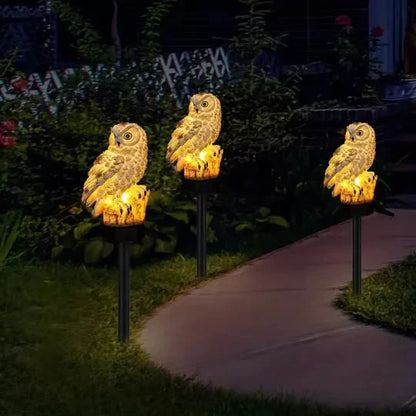 Solar Waterproof Owl LED Garden Pathway Light