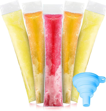 DIY Disposable Ice Pop Bags Mold Bags Homemade ice lolly Bags with Silicone Funnel