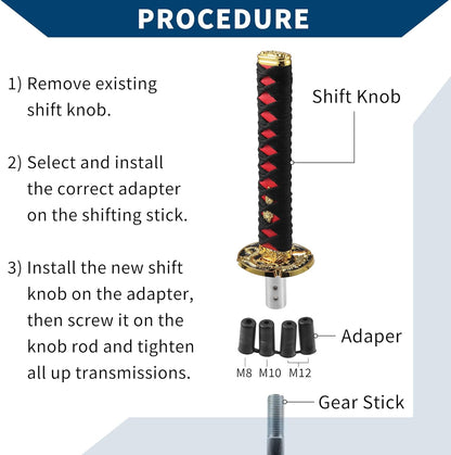 Long Iron Gear Shift Knob with 4 Adapters