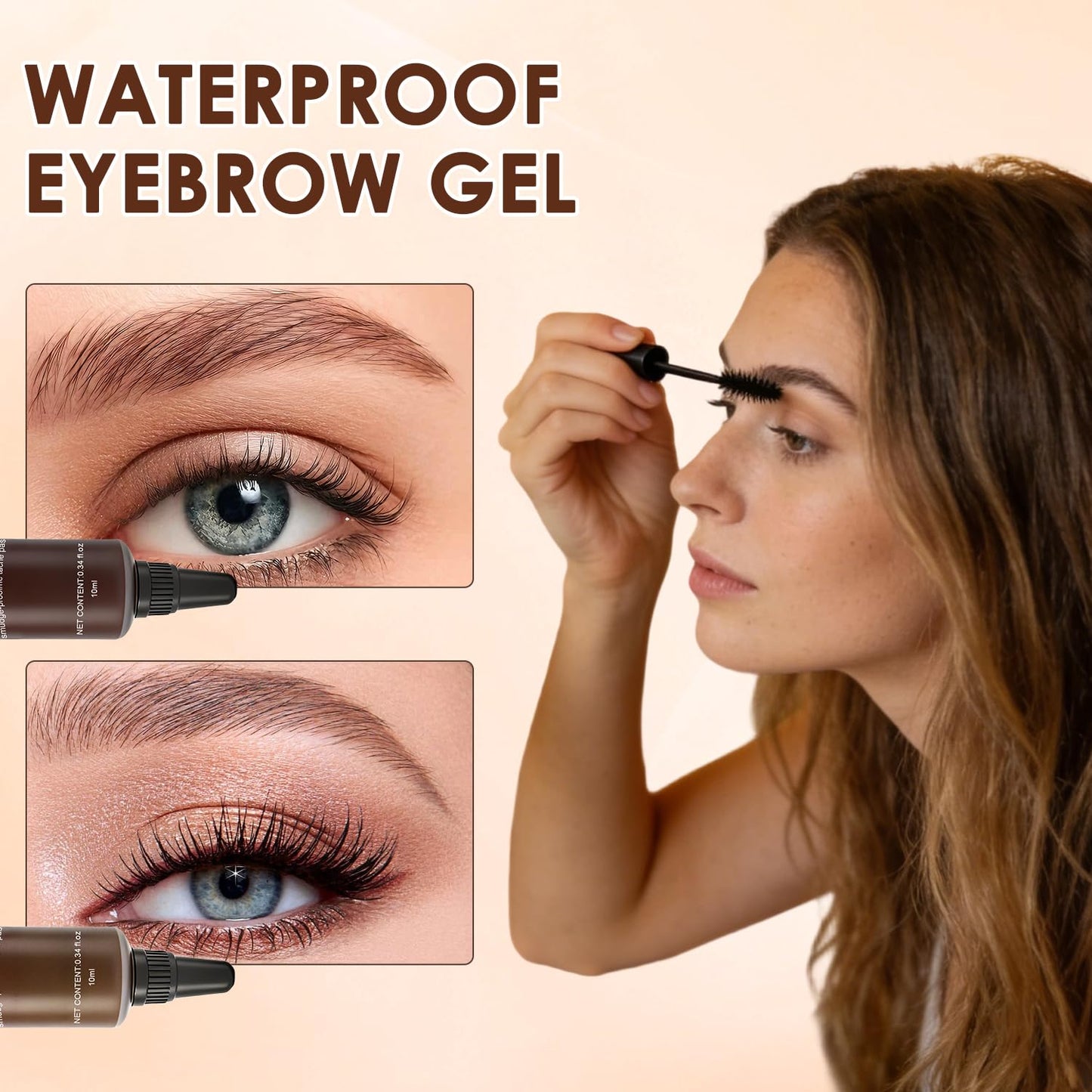 Long-lasting Waterproof Smudge-proof Liquid Eyebrow Gel/Tint(With Free Brush)
