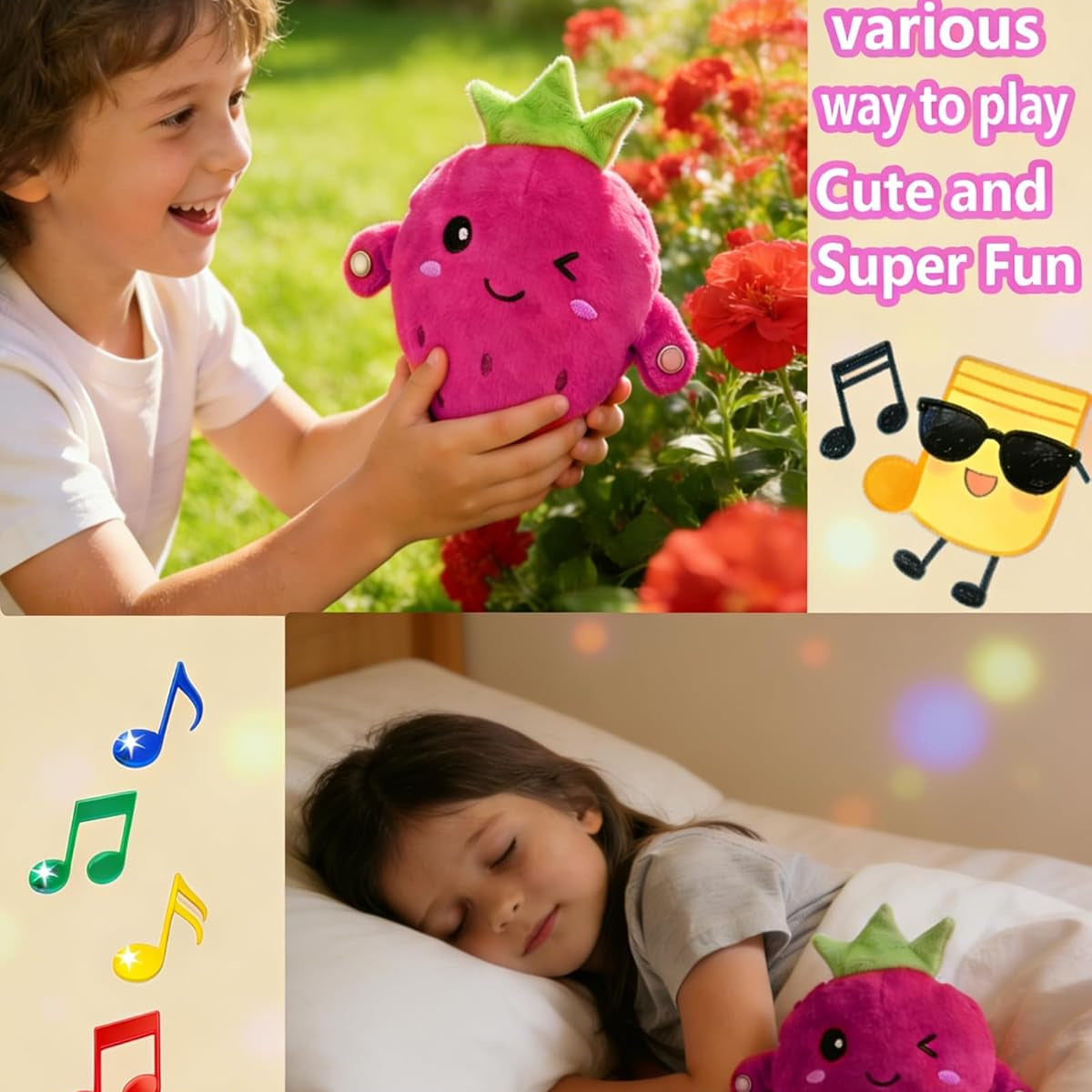 Fruit Rhythm Interactive Toy – Musical Plush for Kids – Thritake