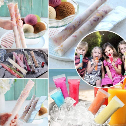 DIY Disposable Ice Pop Bags Mold Bags Homemade ice lolly Bags with Silicone Funnel