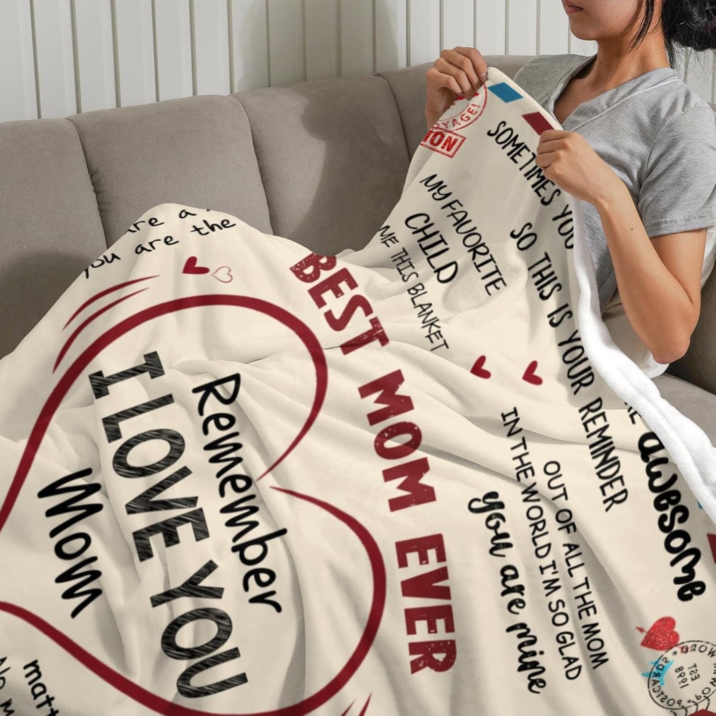 Dear Mom Sherpa Throw Blanket