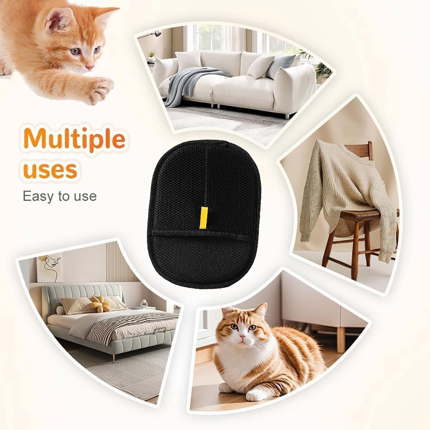 2PCS Efficient Pet Hair Removal Gloves – Ideal for Cats and Dogs