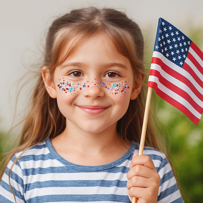 Patriotic Red White & Blue Glitter Stick
