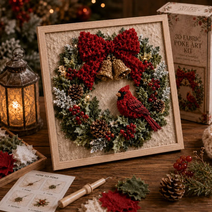 ⛄DIY Snowman Fabric Poke Art Kit, Handmade 3D Christmas Holiday Decoration Craft Set