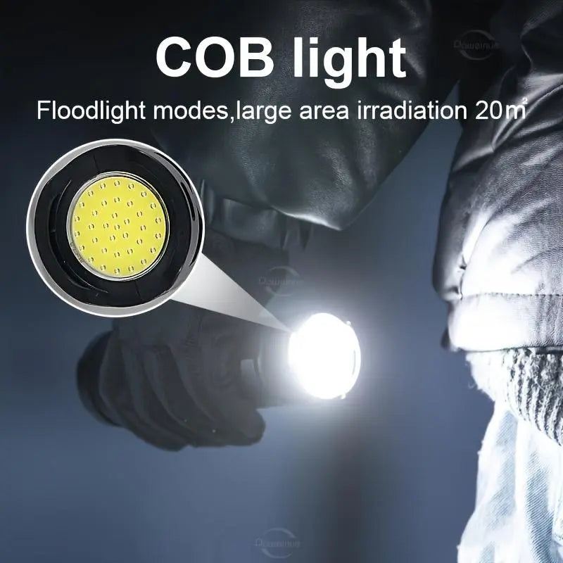 Portable 2‑in‑1 Flashlight Power Bank with Digital Power Display & Zoomable Light