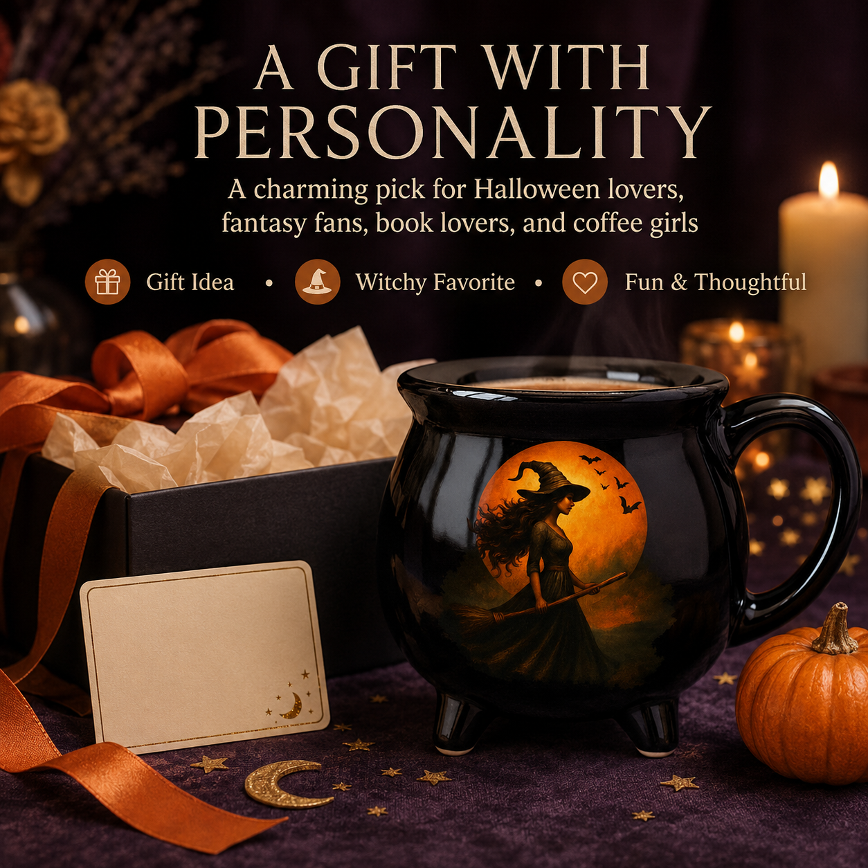 Halloween Witch Cauldron Coffee Mug Witchy Themed Cup