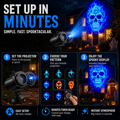 Halloween Skull Dynamic Light 10 Unique HD Projection Patterns