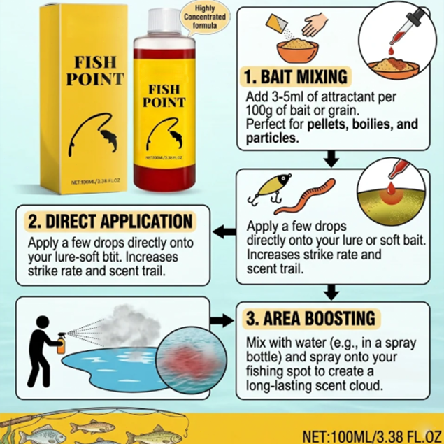Concentrated Fish Attractant Liquid – Fast-Acting Red Worm Bait Additive for Freshwater Fishing, Enhances Scent & Improves Bite Response