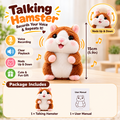 ✨Talking Hamster Plush – repeats whatever you say, auto head-shaking, hilarious fun for kids & adults.🎁