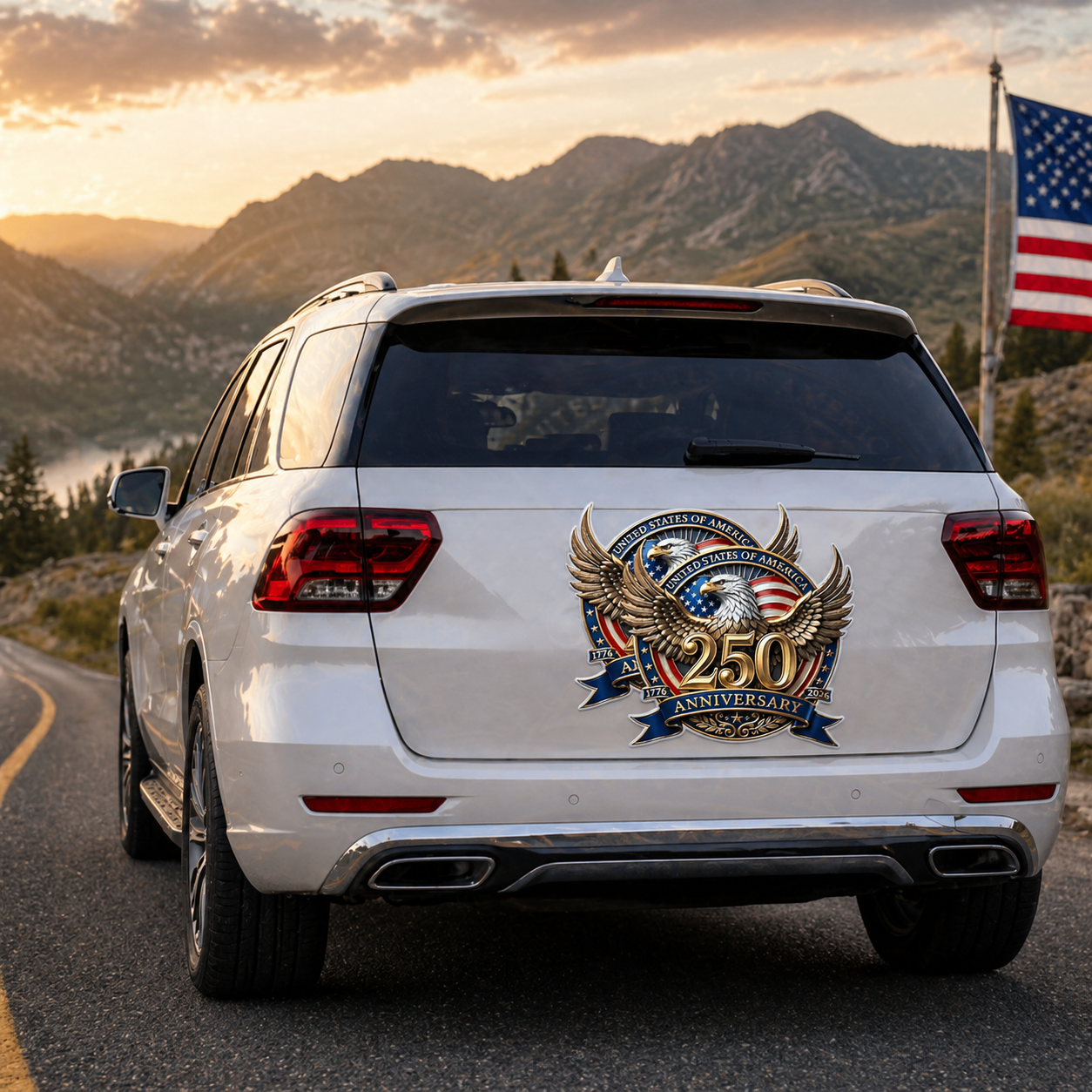 USA 250th Anniversary Patriotic Decal (1776–2026)（4 pack）