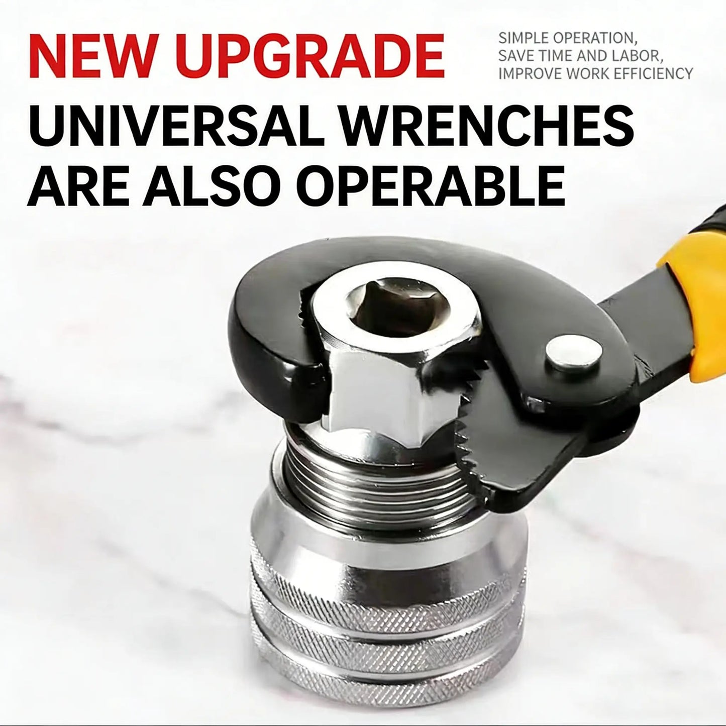 Universal Socket Wrench, Adjustable Multi-Function Tool for 3/8 Inch Drive