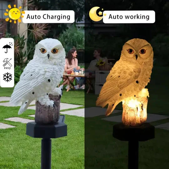 Solar Waterproof Owl LED Garden Pathway Light