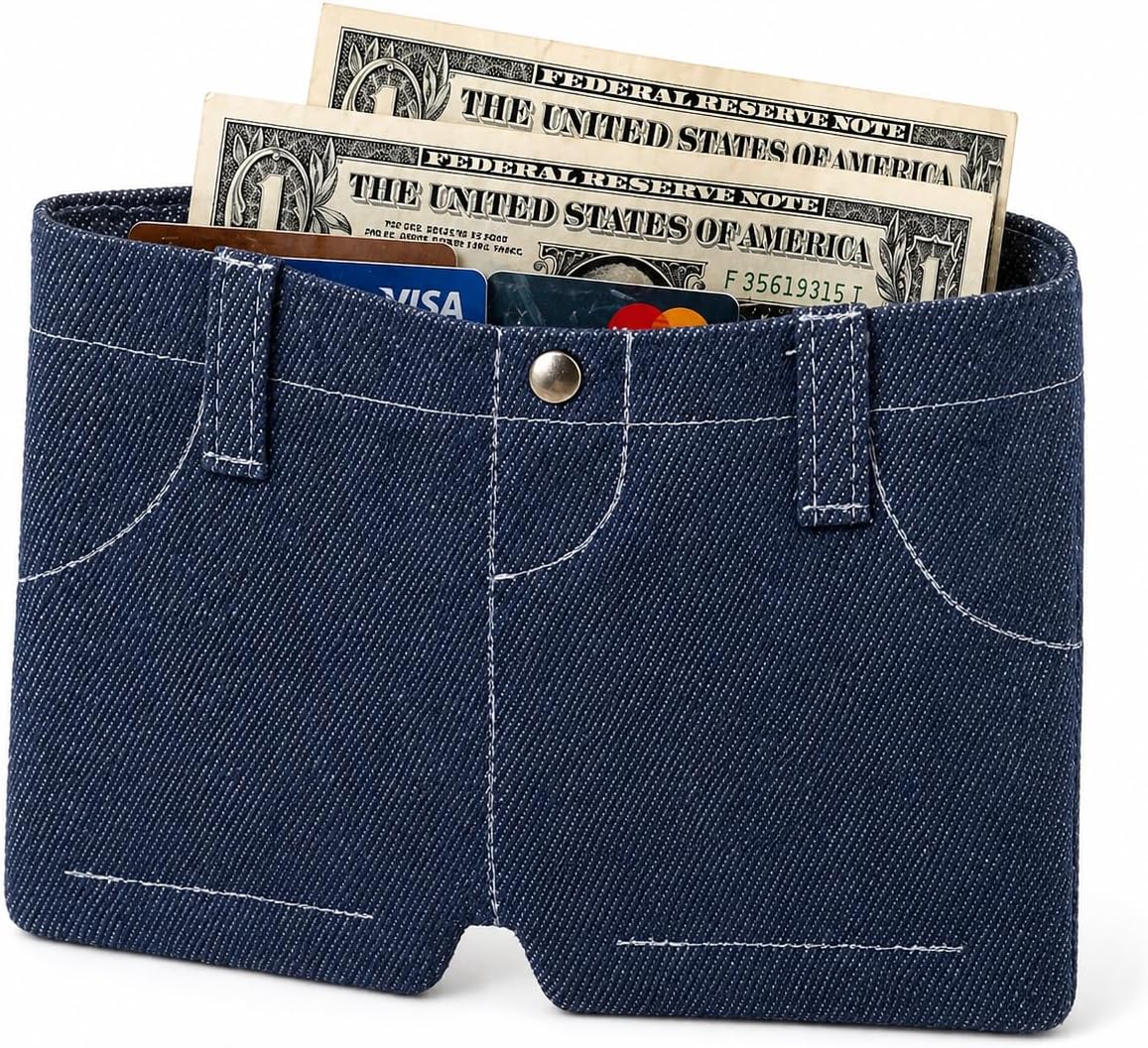 Mini Jeans Wallet with 4 Card Slots