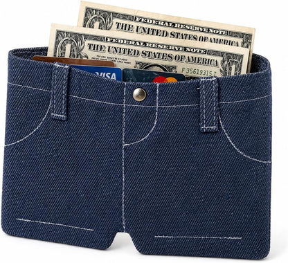 Mini Jeans Wallet with 4 Card Slots