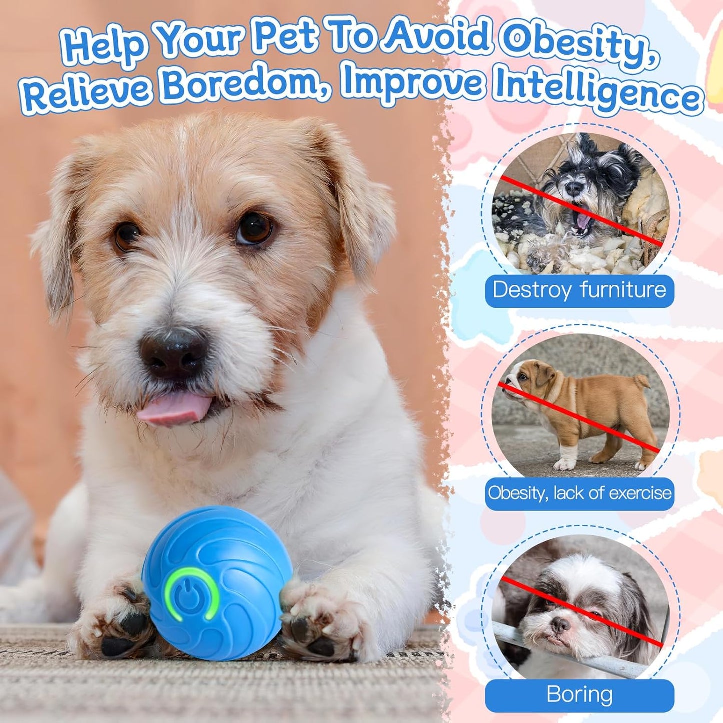 Interactive Automatic Dog Toy Ball – USB Rechargeable
