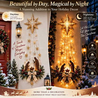 ✝️ Bethlehem Star‑Inspired Lighted Nativity Wall Hanging Decor